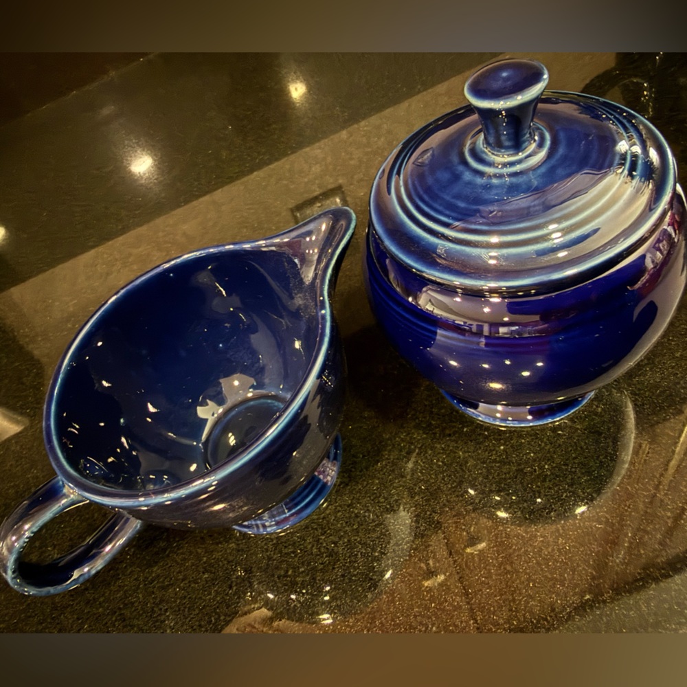 Fiesta Individual Sugar Bowl & Ring Handled Creamer Set